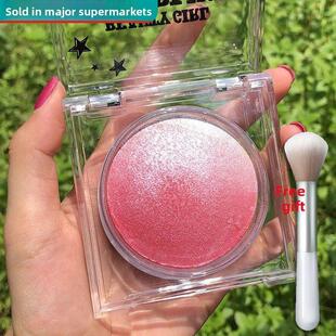 裸妆自然修容阴影高光三合一晒红女珠光亚光 渐变腮红粉定妆正品