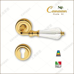 迦南Ca装 房门锁金色皇金列900R900系R型 naan原进口水晶铜门锁欧式