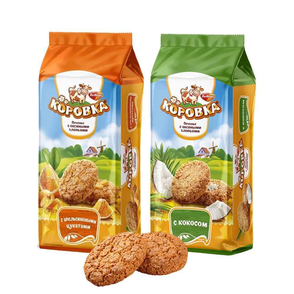 俄罗斯饼干原装进口燕麦香橙子曲奇老式饼干椰子苹果夹心休闲零食