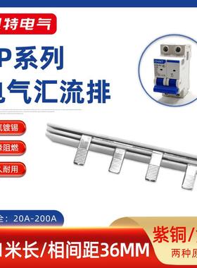 2P20A-200A汇流排紫铜黄铜32/40/63A空开连接排断路器100A接线排