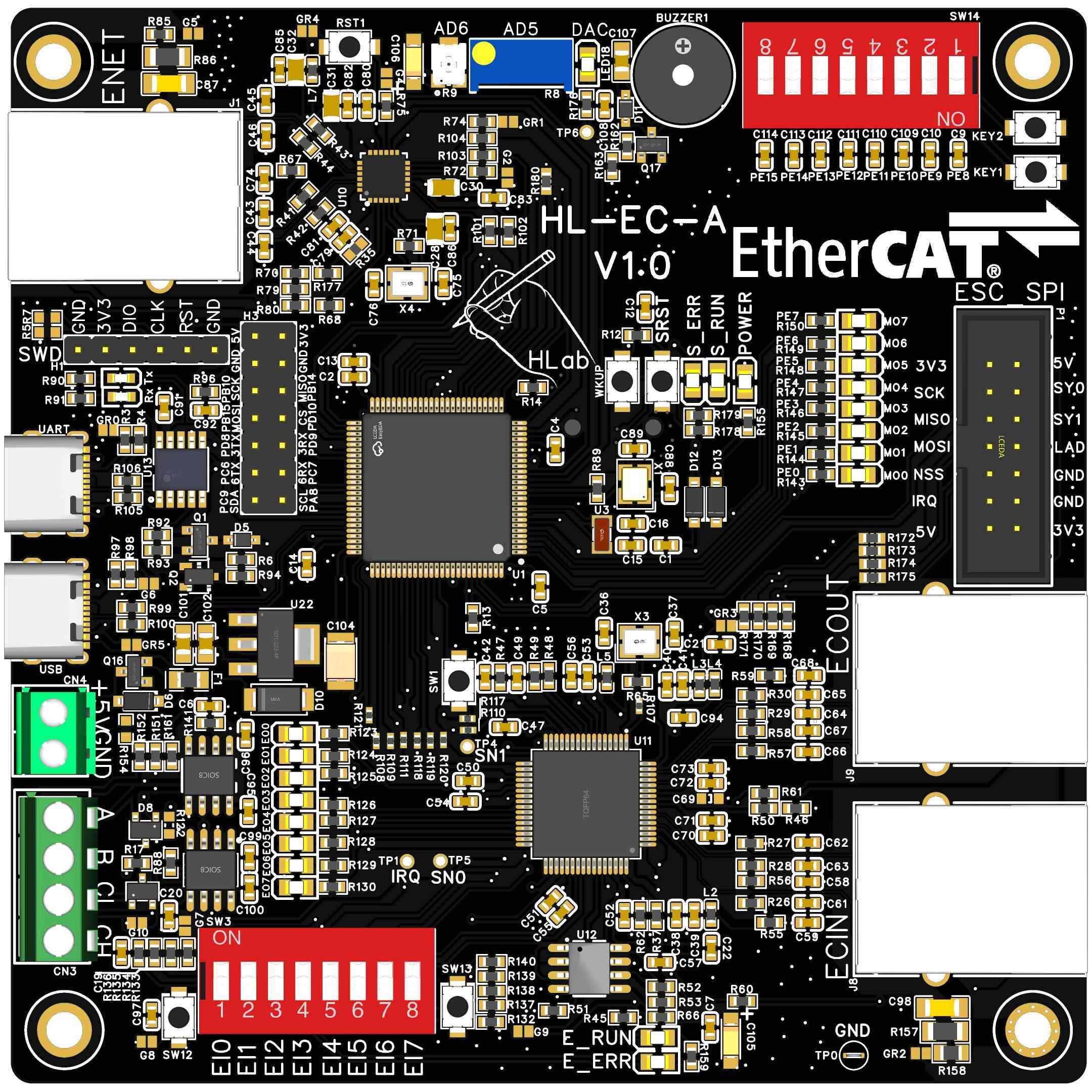 Ethercat学习板、开发板 基于STM32F4+LAN9252+SOEM|B站:HLABS