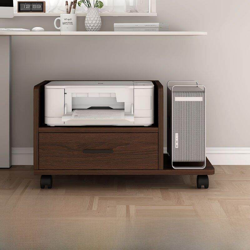 桌面下储物架打印机架，带抽屉，床头柜支架，主机库储物架，移动