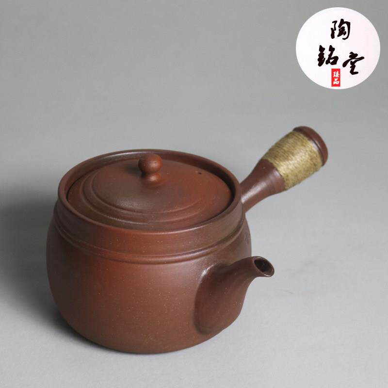 柴烧陶壶烧水壶老岩泥煮茶壶砂铫手工红泥炭炉壶黑晶炉粗陶煮茶器