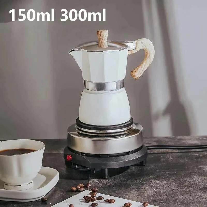 220V 150ML 300ML手提咖啡壶带电炉萃取咖啡过滤壶八角电动浓缩咖