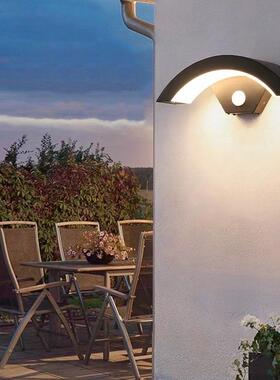简约led户外壁灯防水庭院灯个性创意室外感应阳台壁灯门口灯墙灯