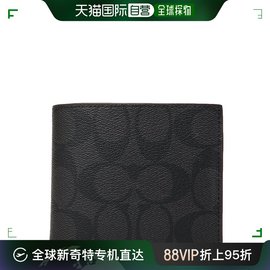 Coach蔻驰Billfold 10男士钱包灰黑色通勤时尚便携F74993