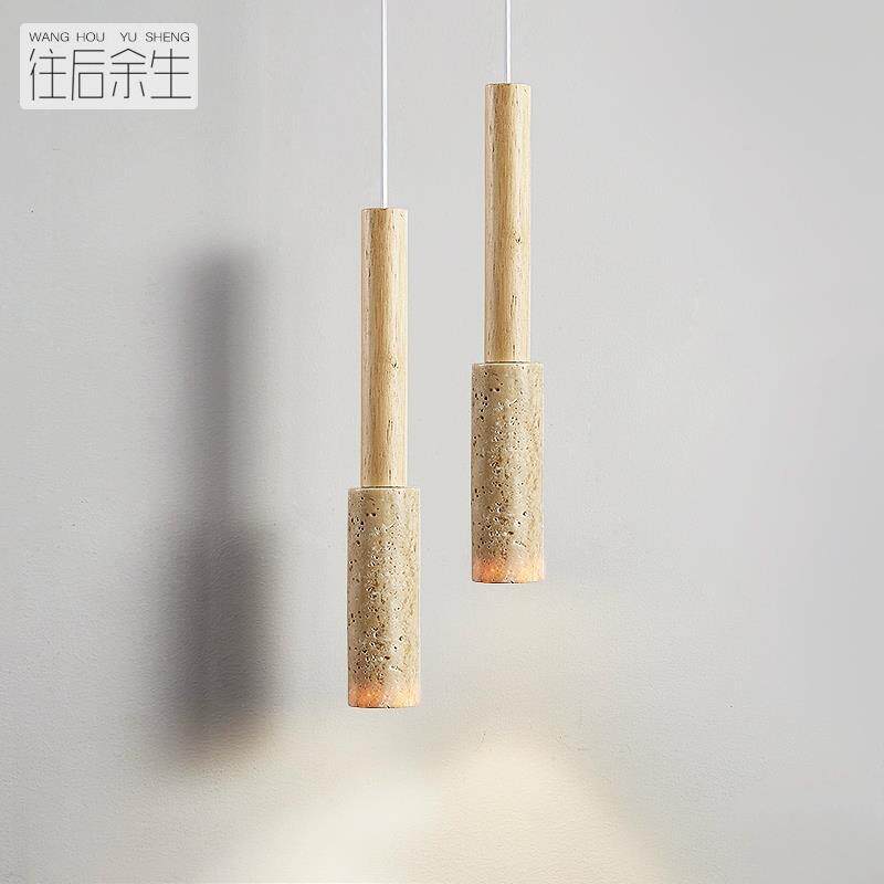 奶油风卧室床头小吊灯创意原木吧台餐厅设计师样服装店装饰灯具