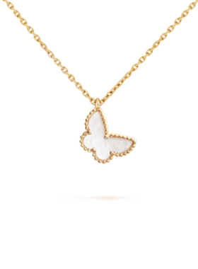 女神推荐[9.8新]VAC梵克雅宝项链灵动白色蝴蝶纯真时尚项链