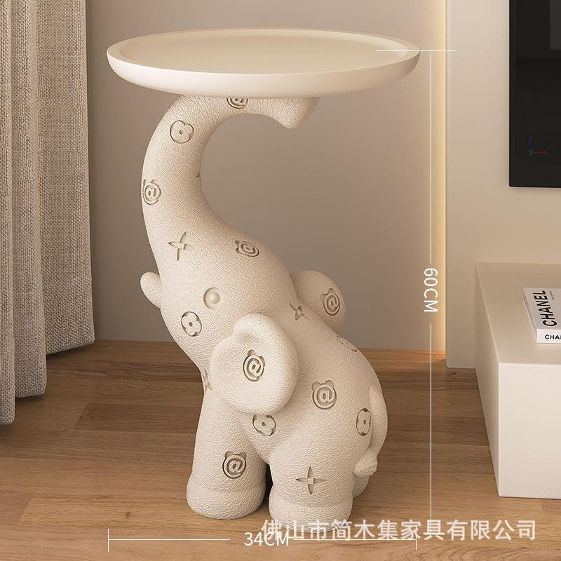 大象落地纳摆件现代头室奶油风客厅无品牌/电视柜旁沙发边几托盘