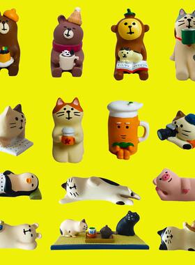 日式杂货zakka柴犬企鹅照相猫白熊毛豆懒猫创意INS树脂工艺品摆件