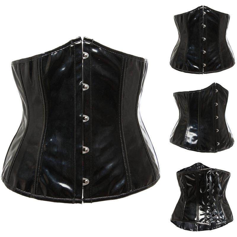 corset palace clip waist leather mirrored waist-cinching