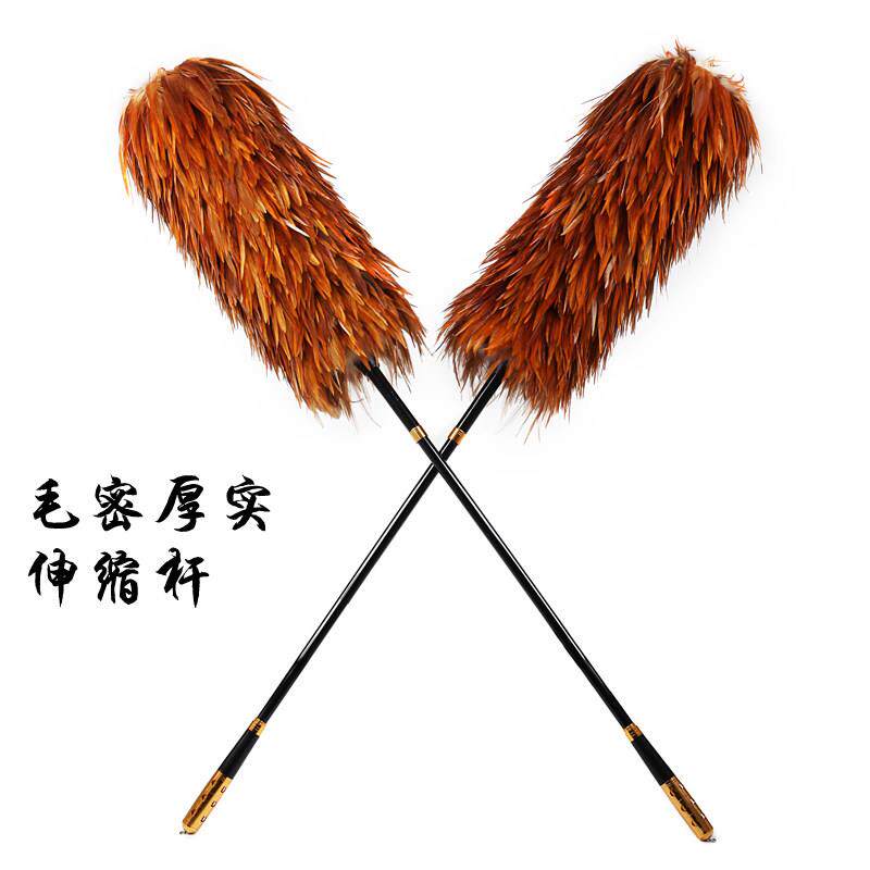 吉祥顺掸坊鸡毛禅子家用车用扫灰老式清洁纯手工伸缩鸡毛掸除尘毯