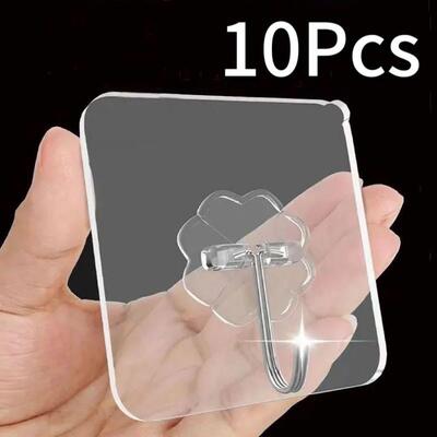 Transparent Wall Hooks Hangers Self Adhesive Door Wall Hang