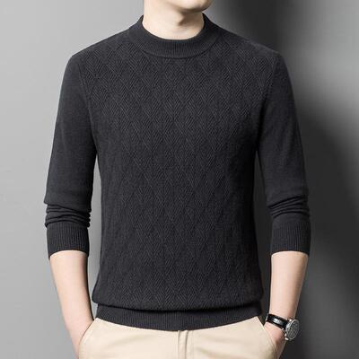 冬季士羊绒加厚中年羊男装休闲圆领男衫保暖毛衣针DL7833-Y织毛衫