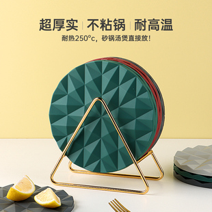 硅胶隔热垫耐高温珐琅砂锅垫超厚餐桌垫厨房专用防烫垫碗垫盘子垫
