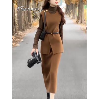 香港欧洲站2024覆古皇家姐妹风格冬季新时代减少时尚西式女士修身