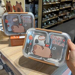 耀昌304不锈钢饭盒学生上班族便当盒便携保温防烫分格饭盒饭堂打