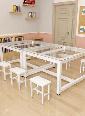 童美无品牌/术桌画室桌子儿童画画手法工桌儿园小学儿桌幼子书桌