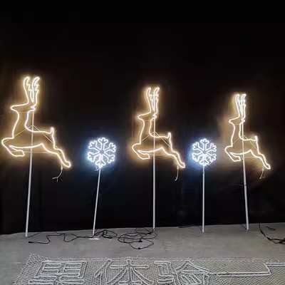 led平面鹿造型灯圣诞节装饰灯购物广场圣诞树挂件装饰亮化灯光节