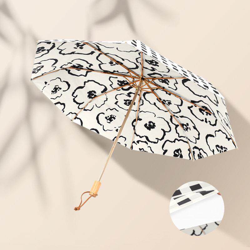 智伞牌防风双层防晒阳伞两用女式强风折叠式遮阳伞防紫外线阳伞