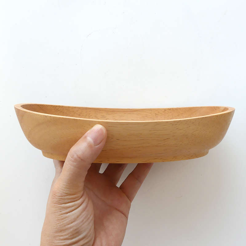 新品上架 日式新款带底船型大容量点心水果木碟随手碟子
