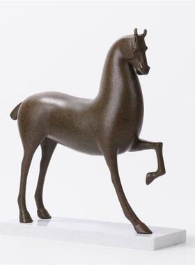 新中式家居客厅玄关马摆件样板房售楼处别墅家具卖场轻奢软装饰品