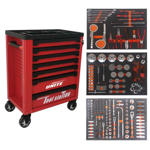 厂直新品优耐特（UNITE）7层工具车+208件快修保养工具组套U-C