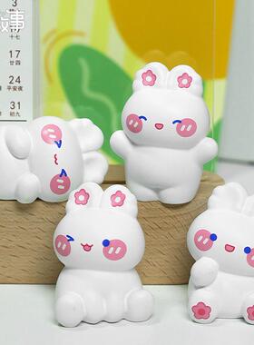 茶茶奈奈迷你兔子摆件可爱少女心微景观装饰品汽车内饰送女生礼物