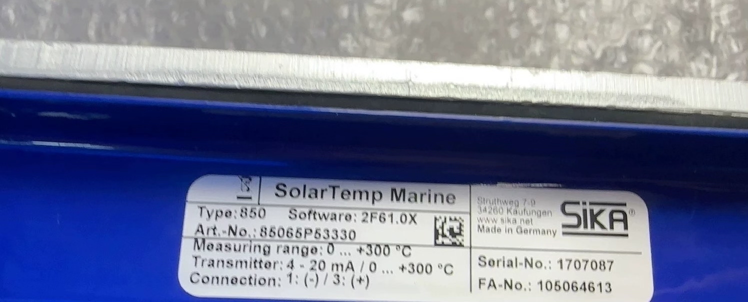 Sika太阳能电子排烟温度显示器，Type:850，Art.