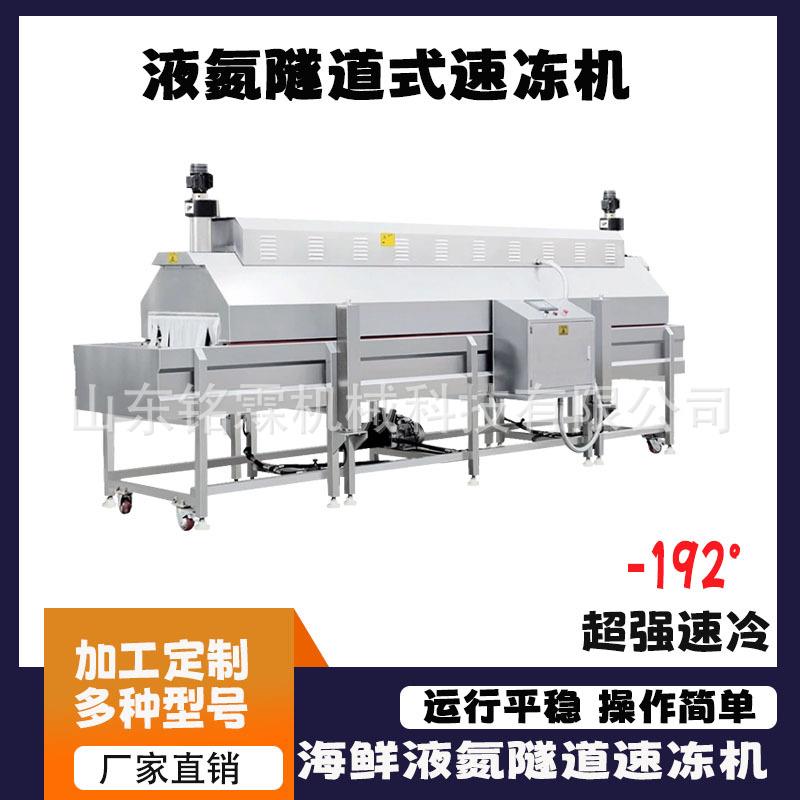 厂家供应全自动肉串速冻机海鲜隧道式速冻设备榴莲龙虾液氮速冻流