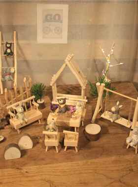 【美物】zakka仰望星空小动物摆件玩偶树脂微景观搭配场景装饰