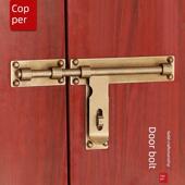 门扣门销子 彷古纯铜大门锁扣覆古左右木门闩老式 门栓明装 插销中式