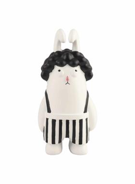 北欧创意趣味卡通可爱背带兔子雕塑摆件客厅卧室儿童房家居装饰品