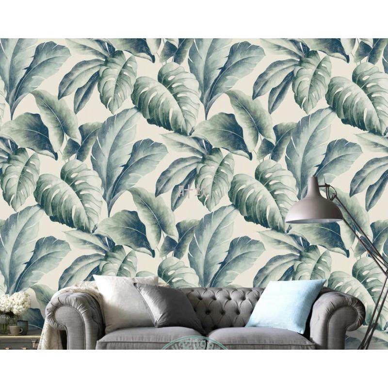 Y禊35D北欧植物叶子绿色墙纸客厅沙发背景墙壁纸餐厅个性卧室壁画,家装主材,定制壁画,淘宝优惠券,粉丝福利购,淘宝优惠卷