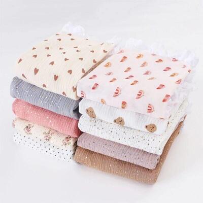 Summer Cotton Gauze Baby Swaddle Blanket Designs Ruffle Lac