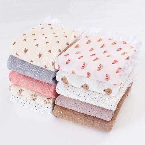 Summer Cotton Gauze Baby Swaddle Blanket Designs Ruffle Lac