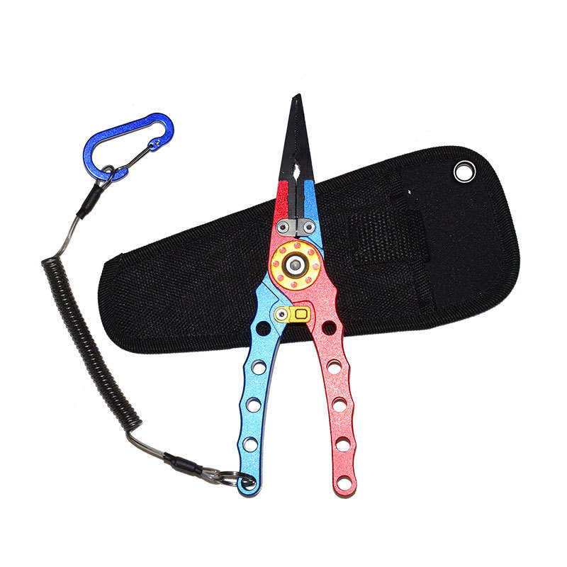 路亚钳多功能钓鱼钳子铝合金控鱼钳剪线钳路亚钳失手绳布袋户外