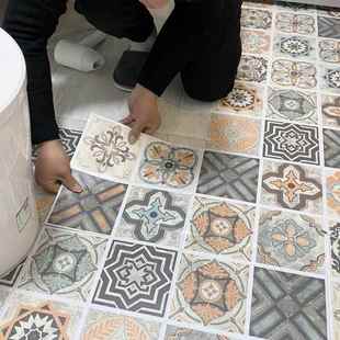 卫生F97HJ6M5间地板贴浴室防水地贴厨厕房防地砖滑所耐磨水泥地面