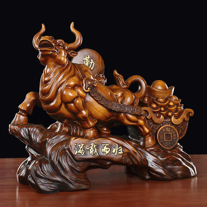 满载而归牛摆件创意牛工艺品客厅办公室装饰品店铺开业送礼