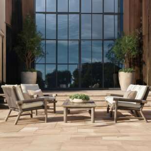 户外柚木沙发别墅庭院休闲藤编实木桌椅设计师泳池躺床样板房家具