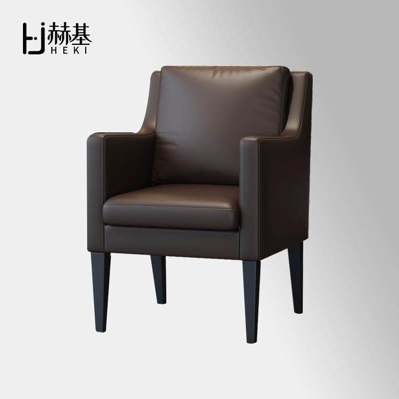 意式极简真皮书房书椅现代简约书桌办公桌搭配实木办公椅子