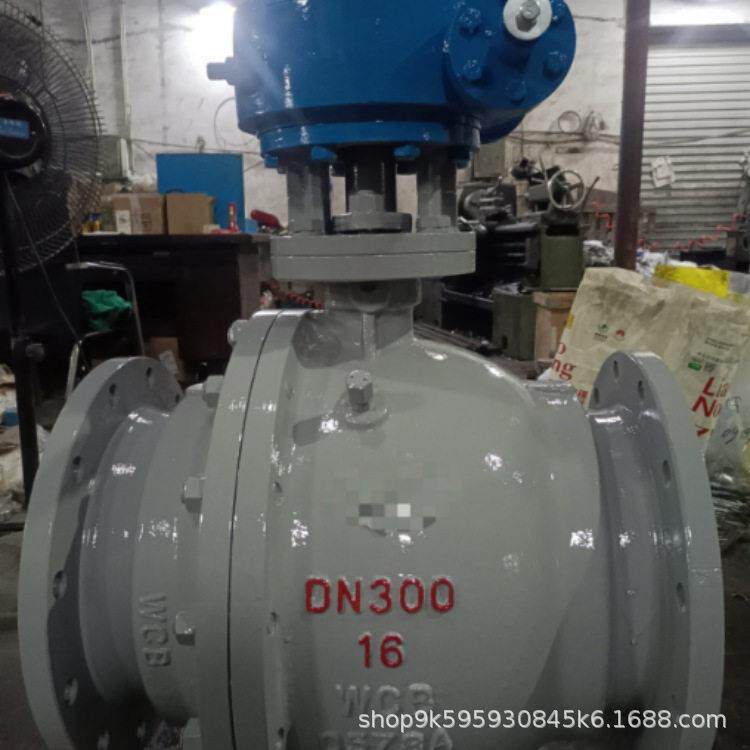 Q347H-10C DN500 硬密封手动涡轮固定球阀 铸钢法兰天然气阀门