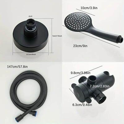 A High-Flow Large Nozzle and Handheld Shower Head, Two-In-On