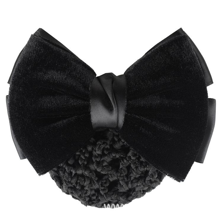 蝴蝶结职业韩版绒布网兜束发带