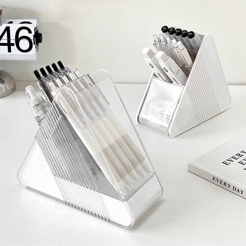 笔筒斜插学生宿舍文具抽屉式书桌桌面收纳盒置物架ins风笔架摆件