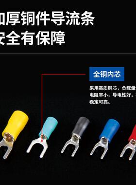 SV1.25-3.2叉形预绝缘端头欧式冷压接线端头带护套Y型U型接线端子