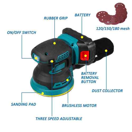 牧田款锂砂机DAL充电式手持电打磨木工纸墙面腻子打蜡电机动砂光
