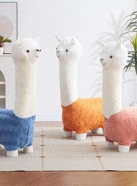 羊驼子坐凳轻奢动物凳凳INX落地儿童件手工摆北欧换鞋沙发矮凳