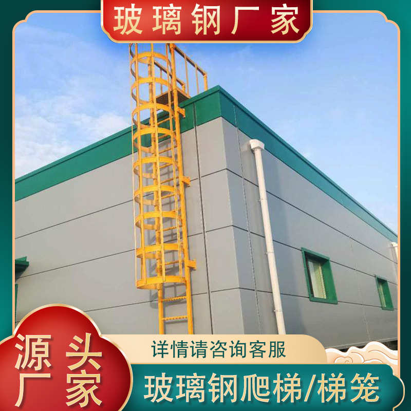 玻璃钢爬梯护笼建筑直梯护栏厂房检修梯基坑深井电力施工安全梯