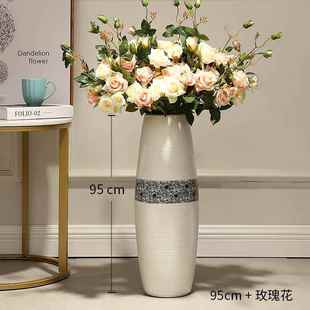 高档景德镇陶瓷号落地花饰瓶大小号摆件装品仿真花欧式家客居厅插